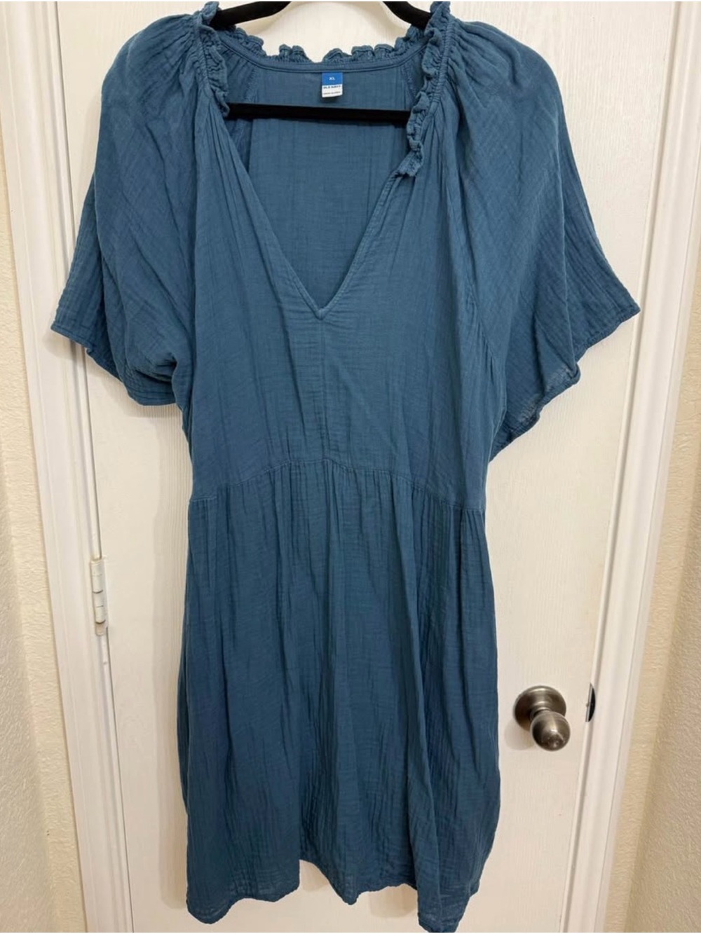 Blue V-Neck Dress
